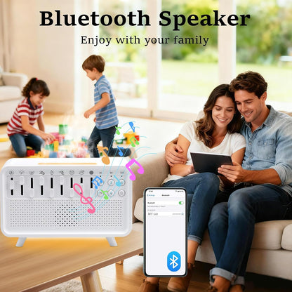 White Noise Night Light Sound Machine Humidifier 3-in-1 White Noise Machine with 8 Ambient Sounds Air Humidifier for Bedroom Powered by USB Essential Oil Diffuser for Sleeping Meditation Work