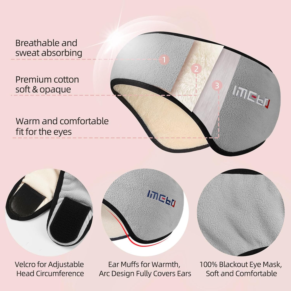 Sleep Mask & Earmuffs for Sleep - 2 in 1 Ear & Eye Mask with Ear Plugs