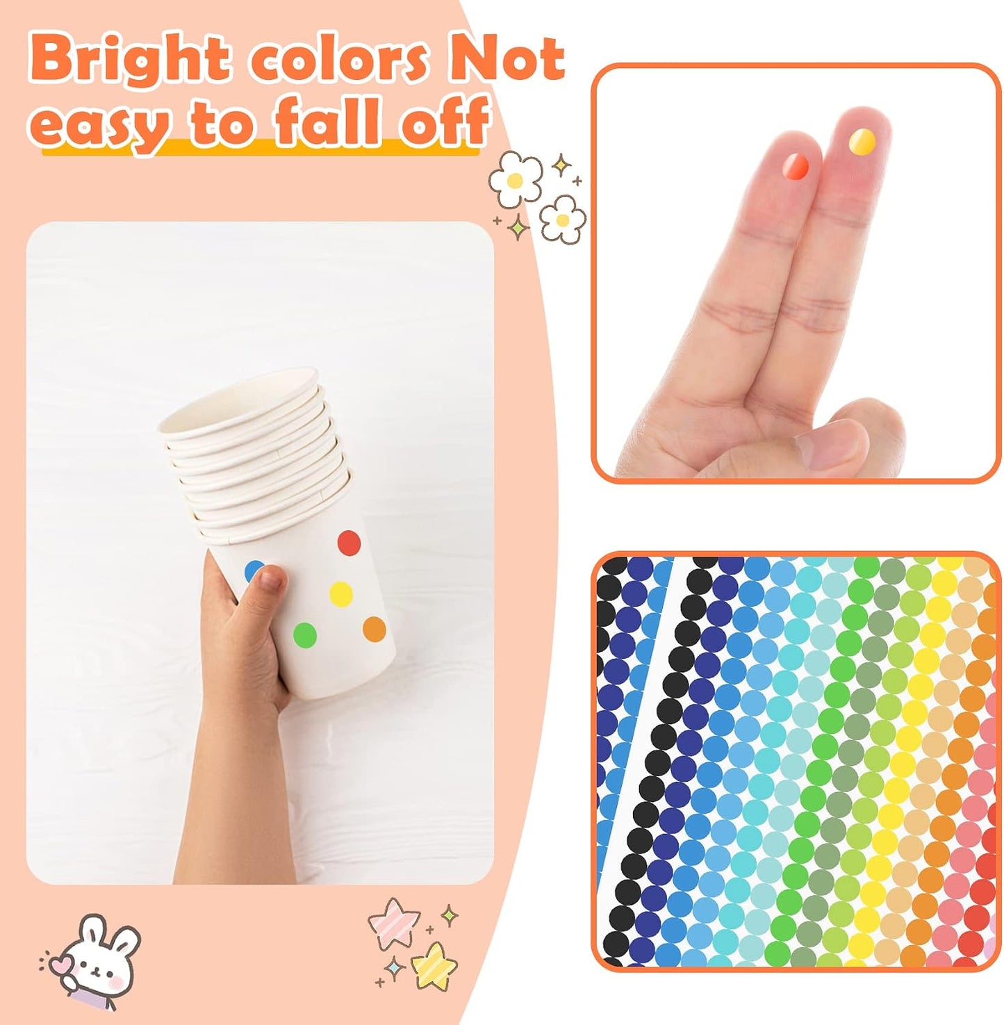 6720 PCS Small Dot Stickers Round Color Coding Labels Circle Dot Stickers Label Sticker in 20 Colors for Office,Classroom