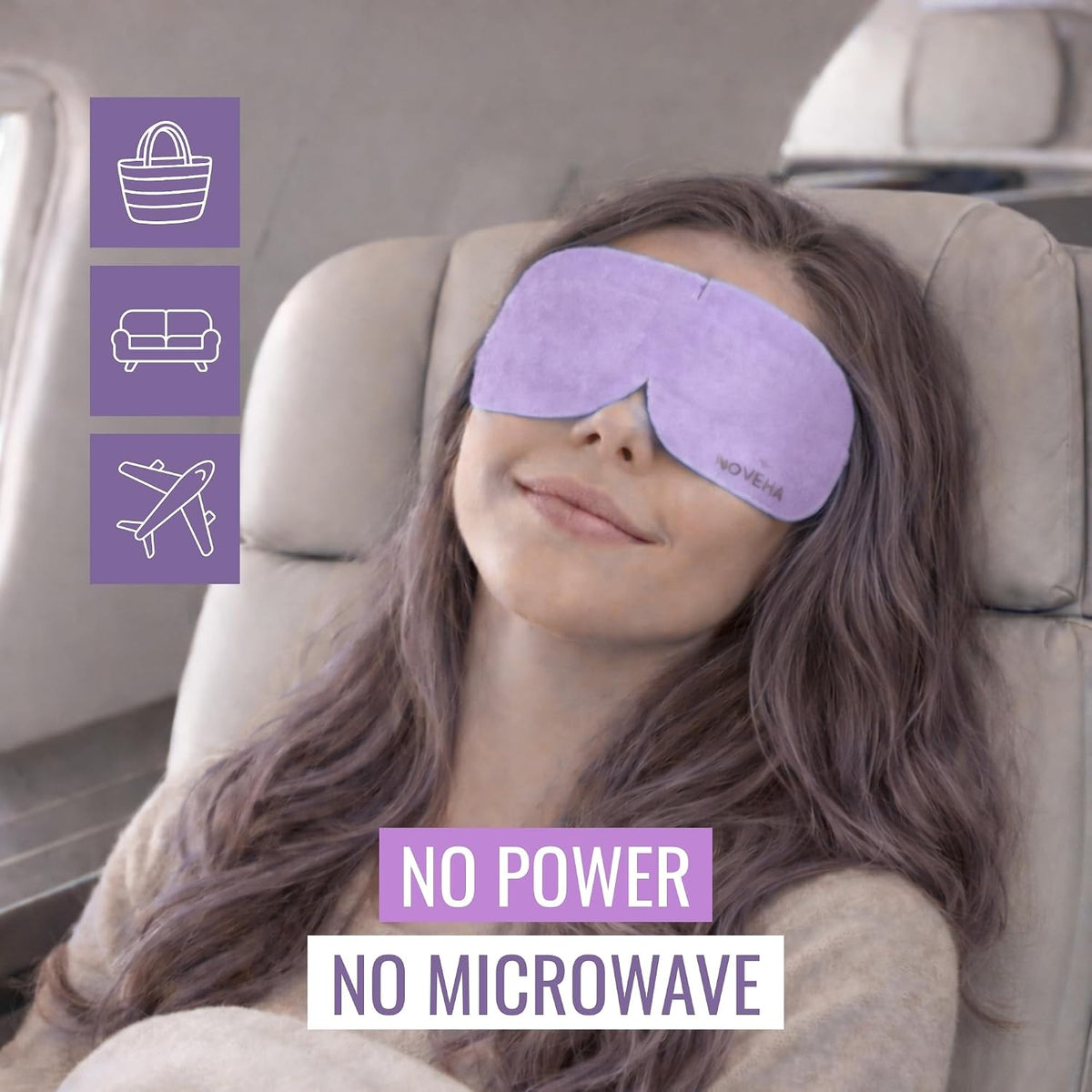 NOVEHA Lavender Self Heating Steam Eye Mask for Dry Eyes 30PCs Air-Activated Steam Eye Mask Warm Compress for Ease Daily Strain, Eye Relaxation, Travel & Spa Use, Soothing Moist Heat for Stressed Eyes