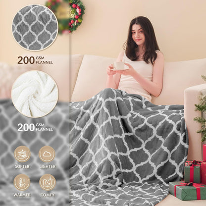 Homemate Heated Blanket Electric Throw - 50“x60“ Heating Blanket with 10 Fast Heat Levels 8 Hours Auto Off Soft Cozy Flannel Over-Heated Protection ETL Certification Keep Warming in Home | Throw with 10 Fast Heat Levels 8 Hours Auto Off Over-Heated