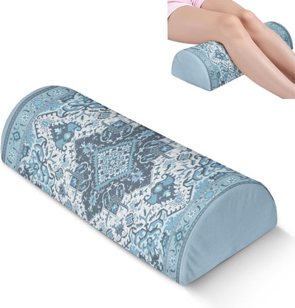 Knee Pillow for Back Sleeping – Half Moon Bolster Pillow for Legs,Under Knee While Sleeping Support, Leg & Back Pain Relief (21.5x9x5 Inches),Machine Washable Cover