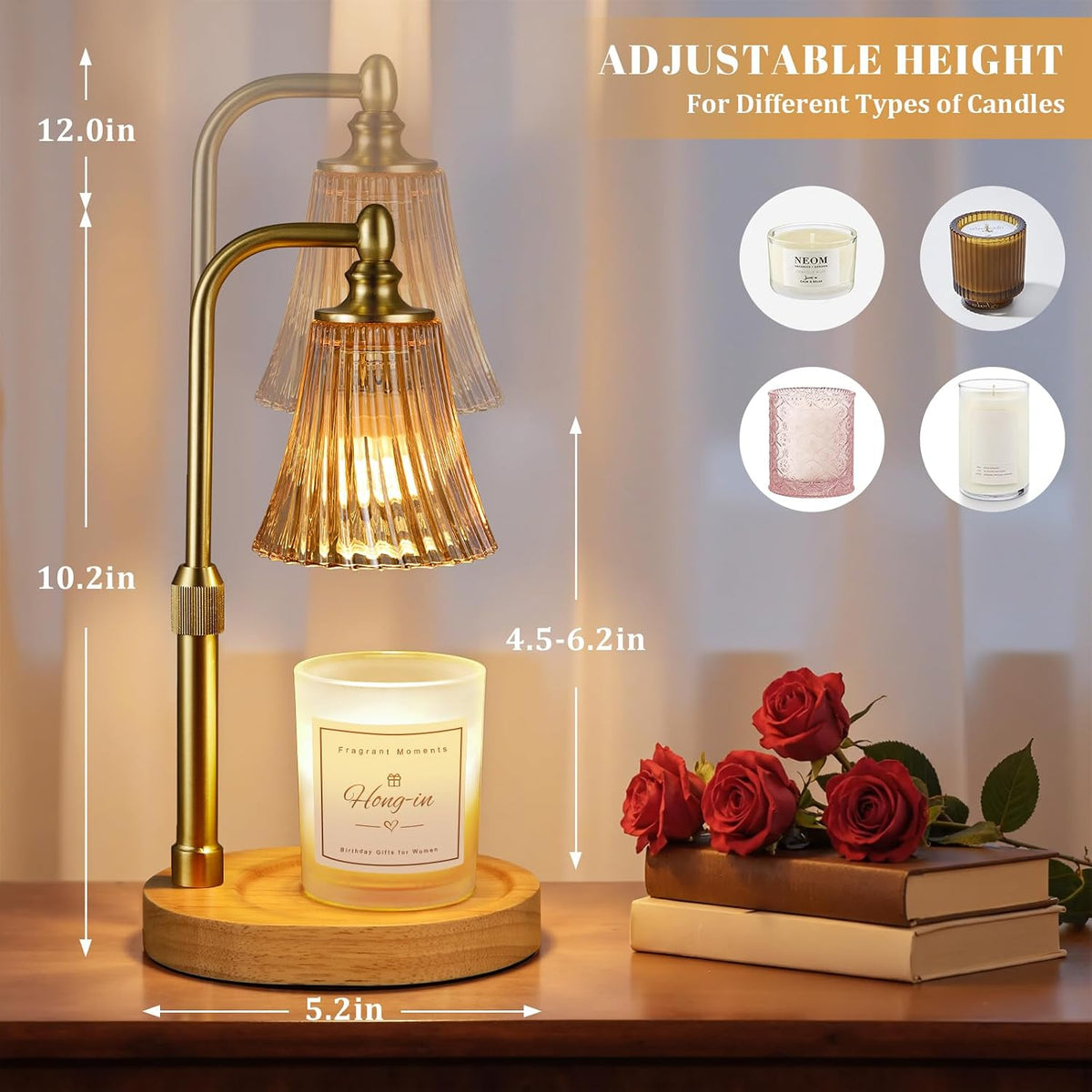 Hong-in Candle Warmer Lamp with Timer,Birthday Gifts for Women Mom Sister