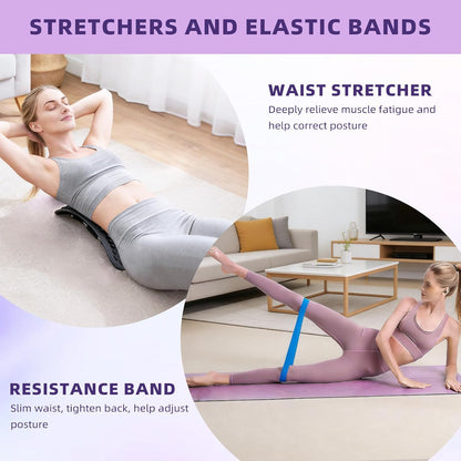 Adjustable Back Stretcher for Lower Back Stretching,Manual Spinal Decompression Board for Daily Use,Portable Lumbar Stretch Tool for Home Office & Travel.