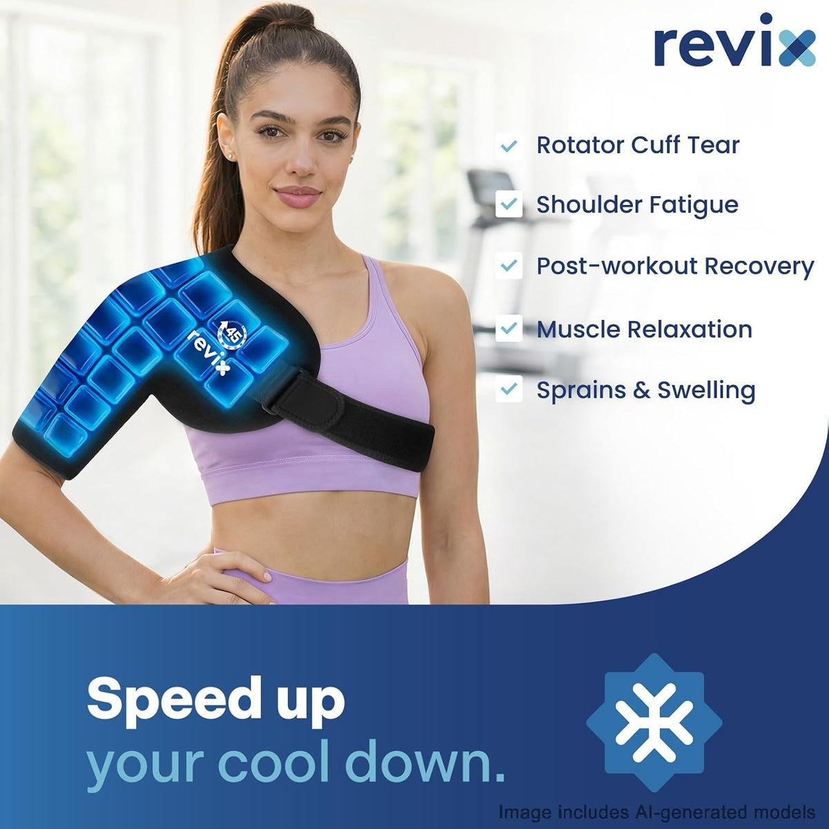 REVIX 45-Min Long-Lasting Shoulder Ice Pack Wrap for Rotator Cuff Surgery