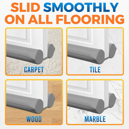 Comfyanno Under Door Draft Stopper - Bottom Door Gap Filler & Seal - Fits 30” to 36” Door, Double Side Block Noise, Sound, Air, Bugs, Dust, Easy to Install, No Adhesive, Black