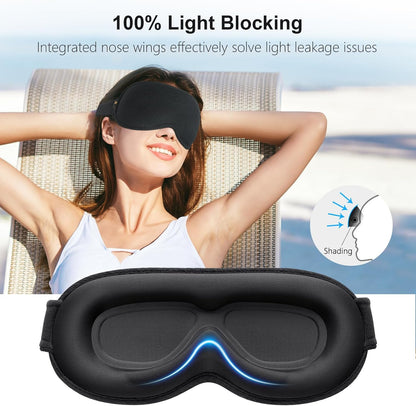 Gritin 100% Blackout Sleep Eye Mask for Women Men, Zero Pressure Sleep Mask