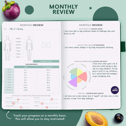 Clever Fox Wellness Planner & Food Journal for Weight Loss, A5 Orange | 5.8"x8.3" nutrition & exercise tracker for women tracking meals, diet & symptom diary, calorie counter notebook, stickers
