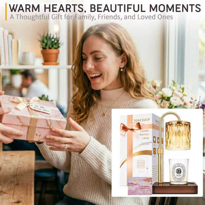 Candle Warmer Lamp with 3 Bulbs, Adjustable Height Dimmable Candle Warmer with Timer, Candle Lamp with Charming Gift Box Ribbon,Birthday Gifts for Women Mom, House Warming Gifts New Home Decor