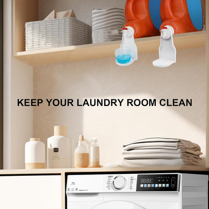 2PCS Laundry Detergent Dispenser Cup Holder, Fabric Softener Drip Catcher Effort-Saving Switch Easy Cleaning, Firmly Holds on Bottle spouts for a Mess-Free Laundry Room Organization