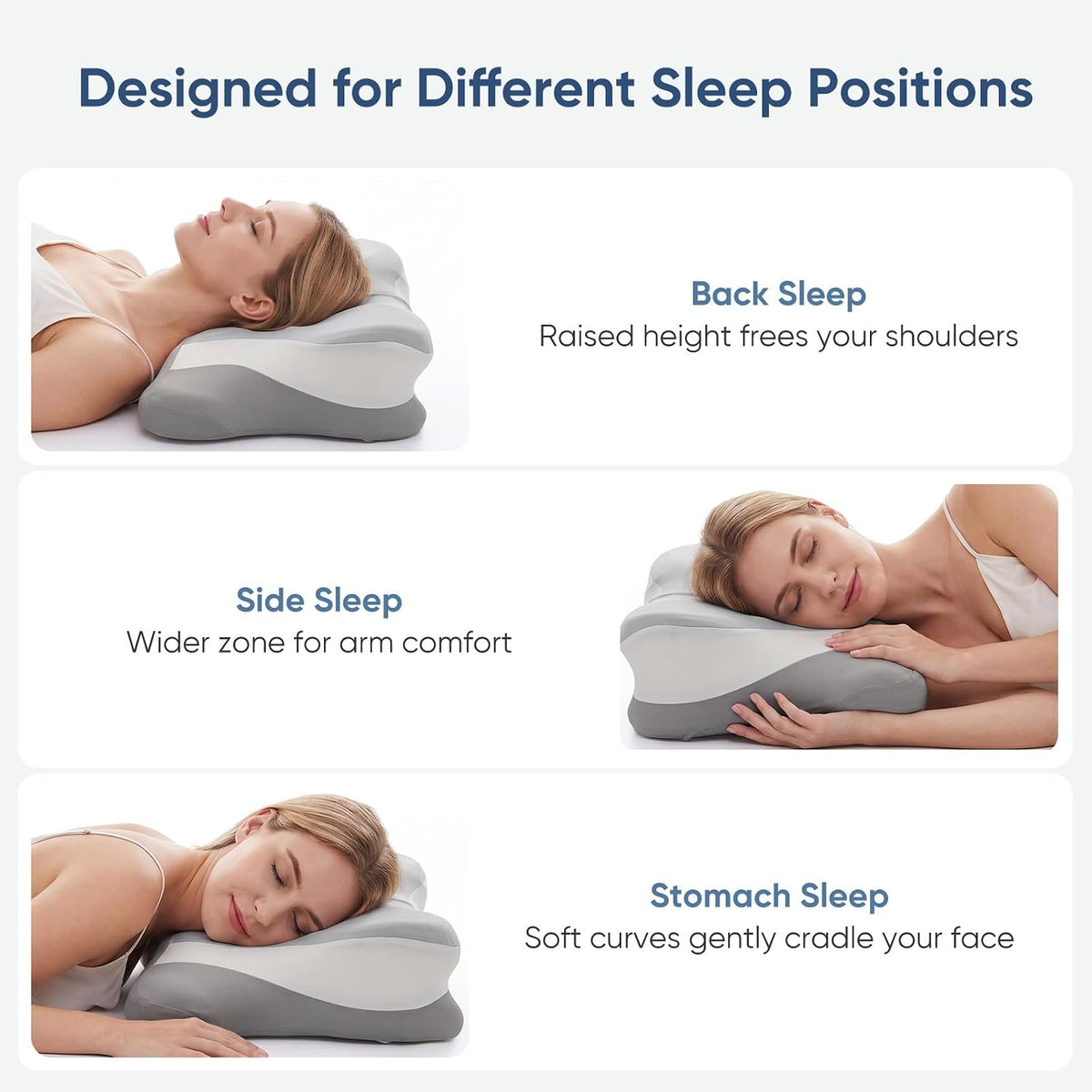 Sweetcrispy Cervical Pillow for Neck Pain Relief, Cooling Memory Foam
