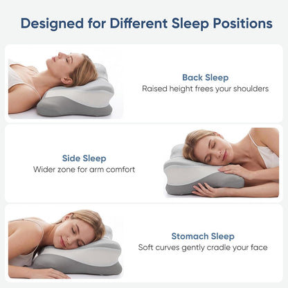 Sweetcrispy Cervical Pillow for Neck Pain Relief, Cooling Memory Foam