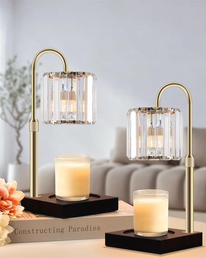 TigQiang Crystal Candle Warmer Lamp with Timer, Adjustable Height, Clear