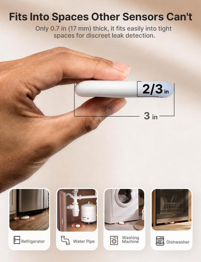 X-Sense Wi-Fi Water Leak Detector Kit, 120 dB, 3 Sensors + Base, SWS54 | Real-Time Alerts, 1804 ft Range, IP66 Waterproof, Detects Water as Low as 0.4 mm, for Sinks & Washers