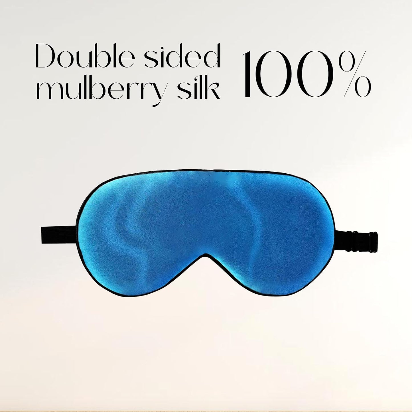 ZIMASILK Adjustable 100% Mulberry Silk Sleep Mask | Super-Smooth Soft Natural Silk Eye Mask for Sleep, Travel, Multiple Color Options ( Navy Blue )