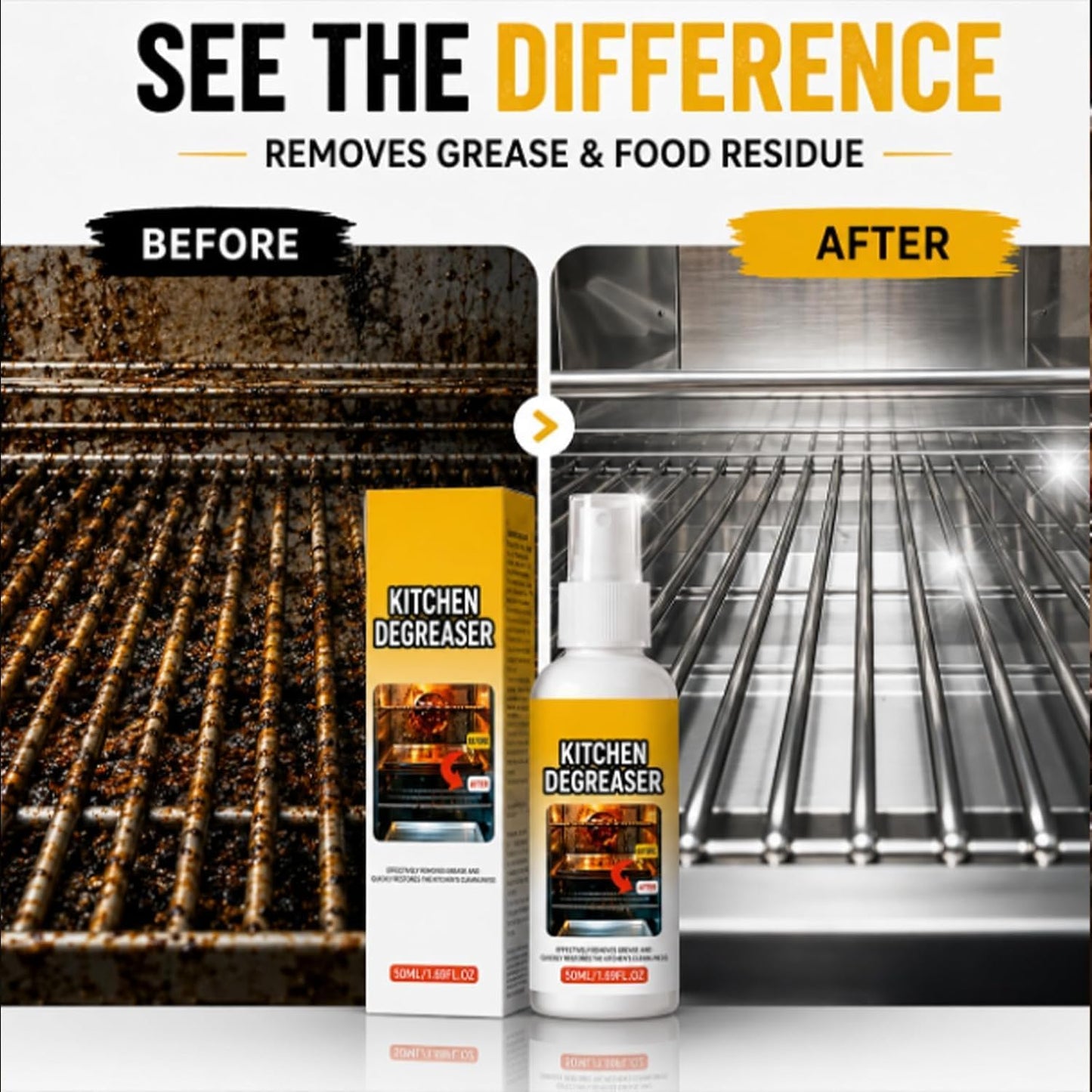 Greasekiller Spray, Kitchen Degreaser, Greasekiller BBQ Spray,Grease KillerSpray Grill Cleaner,Grill Degreaser For Outdoor Grill, (2PCS*120ML)