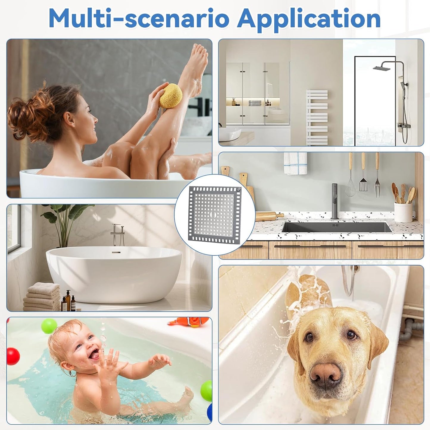 Shower Drain Hair Catcher,4.72",Hair Catcher for Bathroom Drain,Tub,Sink | Shower Drain Cover Protector,Easy Installation Clean,Prevents Clogged For Bathroom Shower Drain,Bathtub,Sink