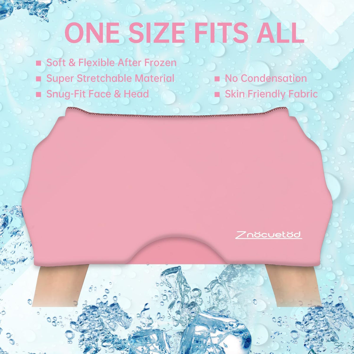 ZNÖCUETÖD Bundle of Gel Beads Ice Face Mask for Headaches, Puffy Eyes, Redness and Migraine Headache Relief Cap Hat, Head ice Pack Wrap Cooling Gel Ice Beanie Cold Cap