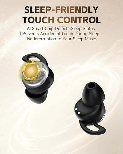Sleep Earbuds for Side Sleepers, Ultra-Small Invisible Earbud for Sleeping | Noise Cancelling Sleep Buds & Ear Plugs for Snoring Blocking, Bluetooth Sleep Headphone for Night & Rest