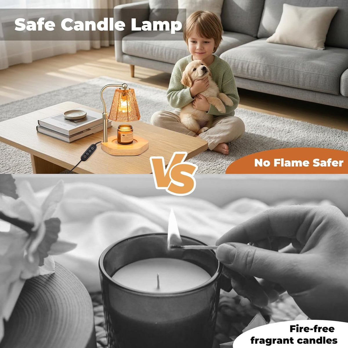 LALISU Candle Warmer Lamp with Timer Electric Candles Light Birthday Gifts