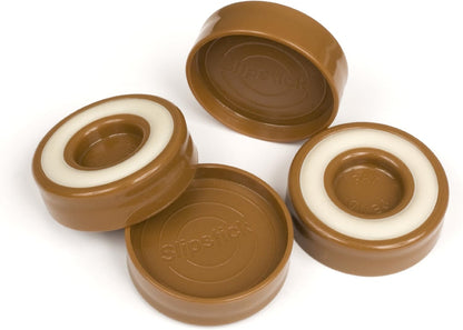 Slipstick CB520 Furniture Caster Cups / Floor Protector Coasters for Furniture Feet (Set of 4 Grippers) 1-3/4 Inch Round - Caramel