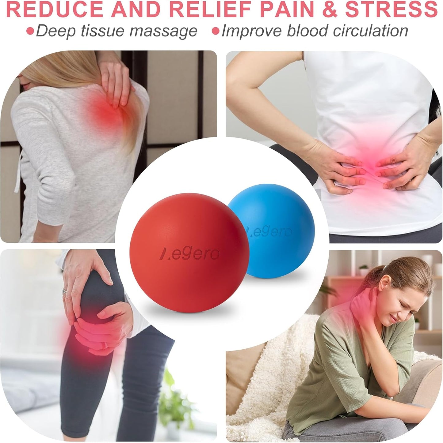 Massage Lacrosse Balls for Myofascial Release,Yoga Deep Tissue Massage,Trigger Point Therapy and Foot Plantar Fasciitis,Muscle Soreness Massager Ball (2Pack,Deep Blue and Purple) | Get Rid Of Muscle Pain,Massage Anywhere