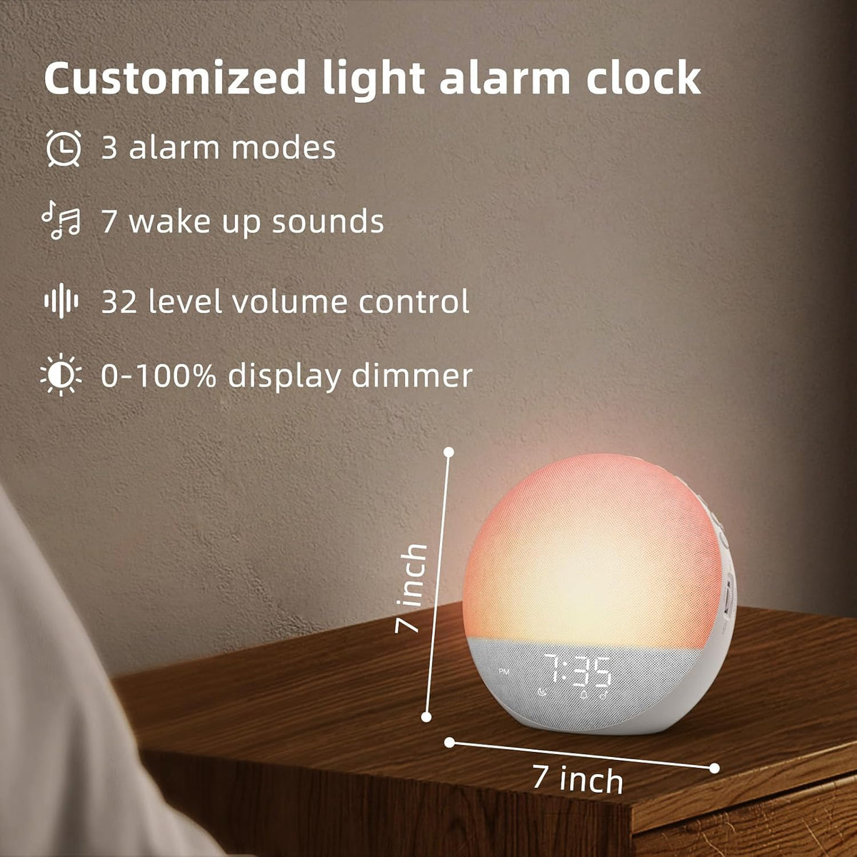 Odokee Sunrise Alarm Clock White Noise Machine: Natural Wake Up Light