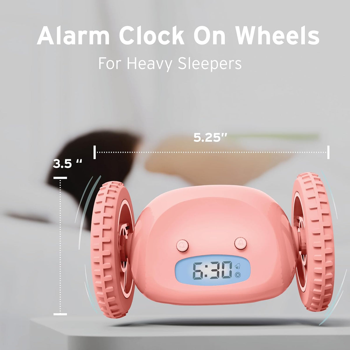 CLOCKY Alarm Clock on Wheels – Loud Rolling Alarm Clock for Heavy Sleepers