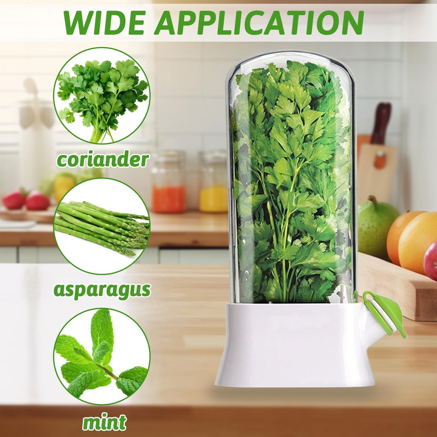 2PCS Herb Keeper For Refrigerator,Fresh Vanilla, Cilantro, Asparagus And Peppermint Fresh Vanilla Preservation Box,Keeps Greens Fresh For 2-3 Weeks
