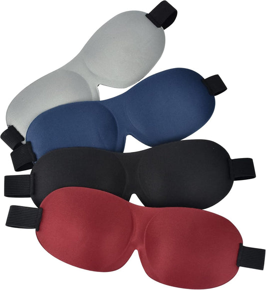 AccEncyc 4 Pcs Sleep Mask 3D Eye Mask for Sleeping Eye Covers for Back and Side Sleeper at Travel, Sleep, Airplane
