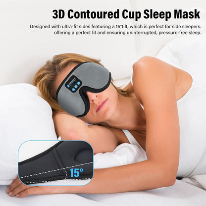 Sleep Headphones,Sleep Mask for Side Sleeper,3D Eye Mask for Sleeping with Stereo Speakers,Bluetooth Headphone,Perfect for Gifts for Women/Men Black