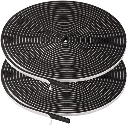 2 Rolls Foam Seal Tape for Door Window Insulation, Soundproof and Shockproof Foam Adhensive Strip, 3/8" Wx3/16 T Single Sided Foam Tape, Cold Air and Draft Closed Cell Seal Strip,Total 32FT