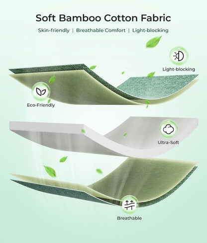 MUSICOZY Sleep Mask with Bluetooth Headphones Eyemask for Side Slippers | Bamboo Cotton Sleeping Headphone,Wireless Earphones with HD Stereo Speakers Blackout Eye Masks Earbuds for Men and Women