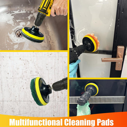 30Pcs Drill Brush Attachment Set,Drill Scrubber Brush Kit Include Scrub Pads, Sponge, Extend Attachment, Drill Cleaning Brush Attachment Set for Bathroom, Tub, Tile, Corner, Floor, Grout, Boat