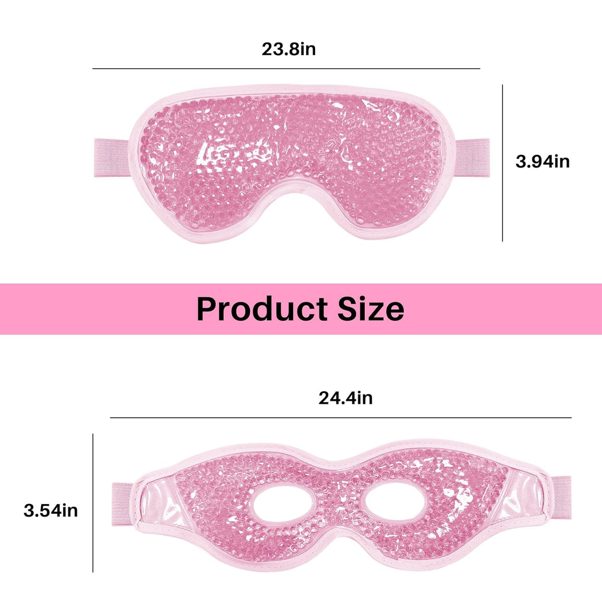 Cooling Eye Mask with Gel Bead 2 Pack Gel Eye Mask Cold Eye Mask for Relaxtion,Puffy Eyes Reusable Cold & Warm Compress for Puffiness,Dry Eyes,Headaches,Migraines,Stress Relief,Post Surgery