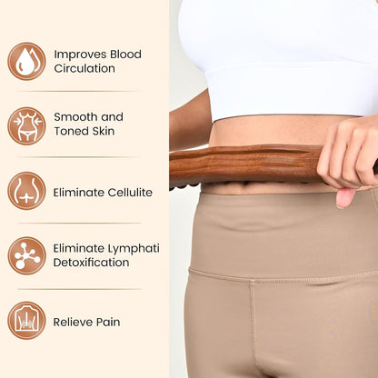 Wood Therapy Guasha Massage Stick Tools, Cellulite Massager Body Slim Brush