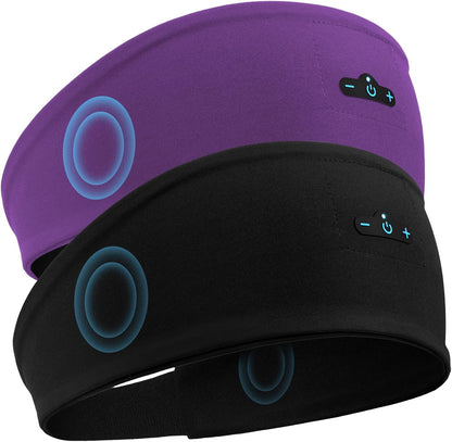 Sleep Headphones Bluetooth Headband for Side Sleeper 2-Pack, 17H Playtime, Wireless Headband Headphones with HD Stereo Speakers for Workout,Running,Yoga, Ideal Gifts for Men, Women, Teens