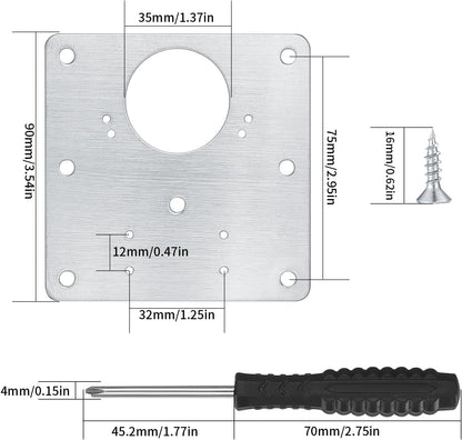 10 Pcs Cabinet Hinge Repair Plates Kits,Kitchen Cupboard Door Hinge Repair | repair plate,Stainless Steel Hinge Repair Fixing Bracket Plate Kit with Screws/Screwdriver for Kitchen Furniture CabinetDoor