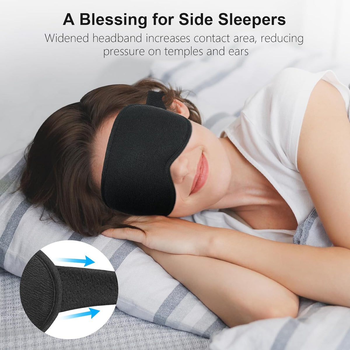 Gritin 100% Blackout Sleep Eye Mask for Women Men, Zero Pressure Sleep Mask
