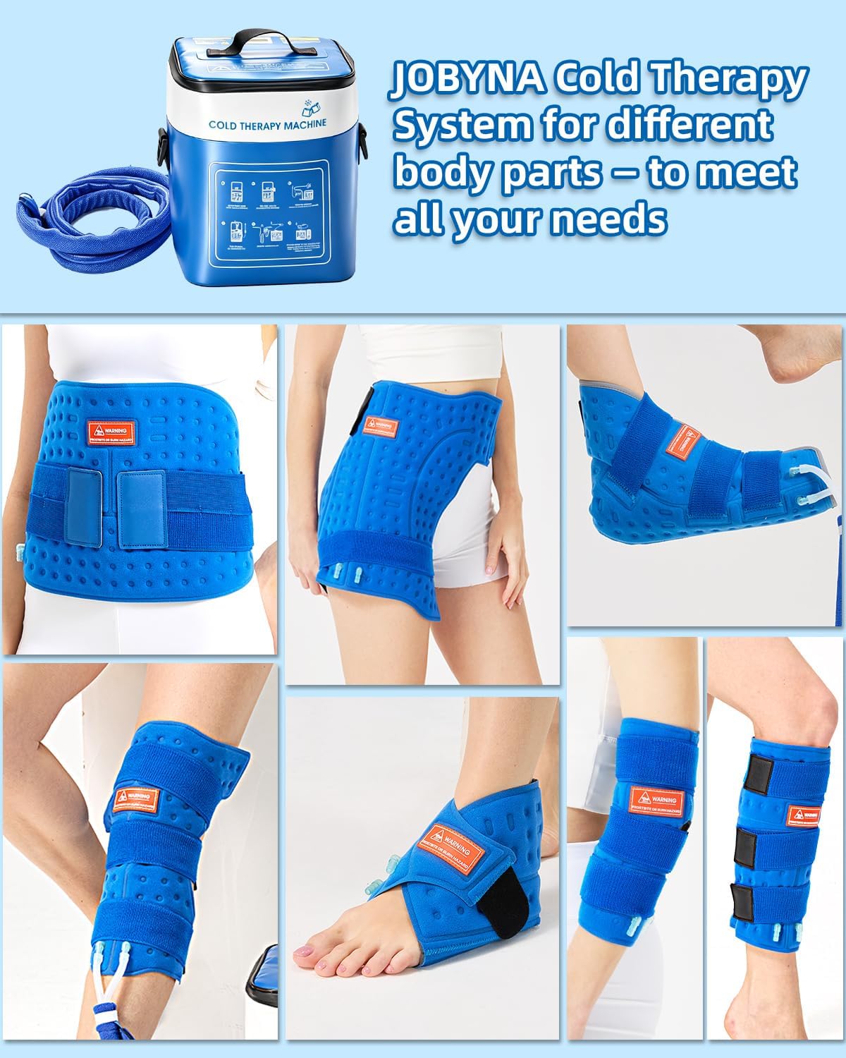 JOBYNA Leakproof Cold Therapy Knee Pad – Compatible Exclusively Ice Therapy Machine, Continuous Circulating Ice Knee Wrap for Post-Surgery Recovery, ACL, Meniscus Tear – No Gel Replacement Pad