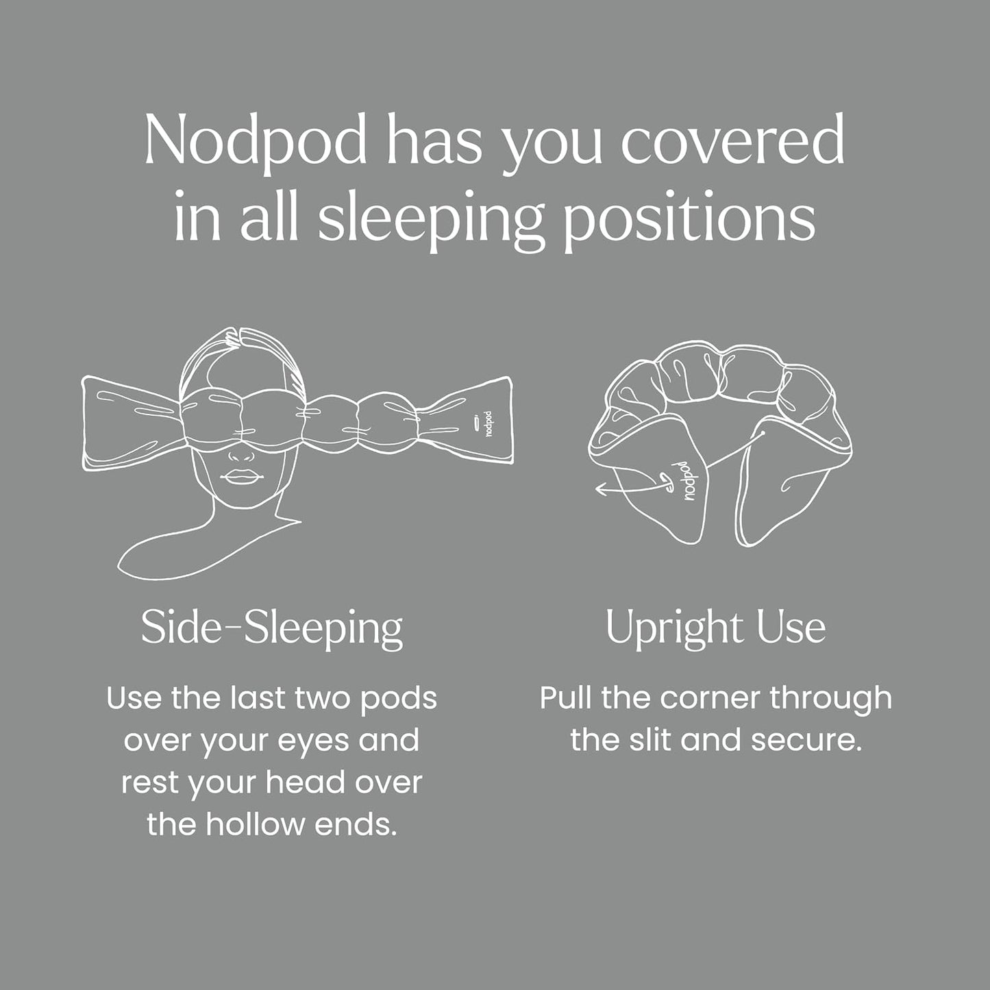 Nodpod Mineralized Silk Gentle Pressure Sleep Mask - Strap-Free, Light-Blocking Design for Sleep, Travel & Relaxation - Weighted Eye Pillow, Machine Washable (Willow)