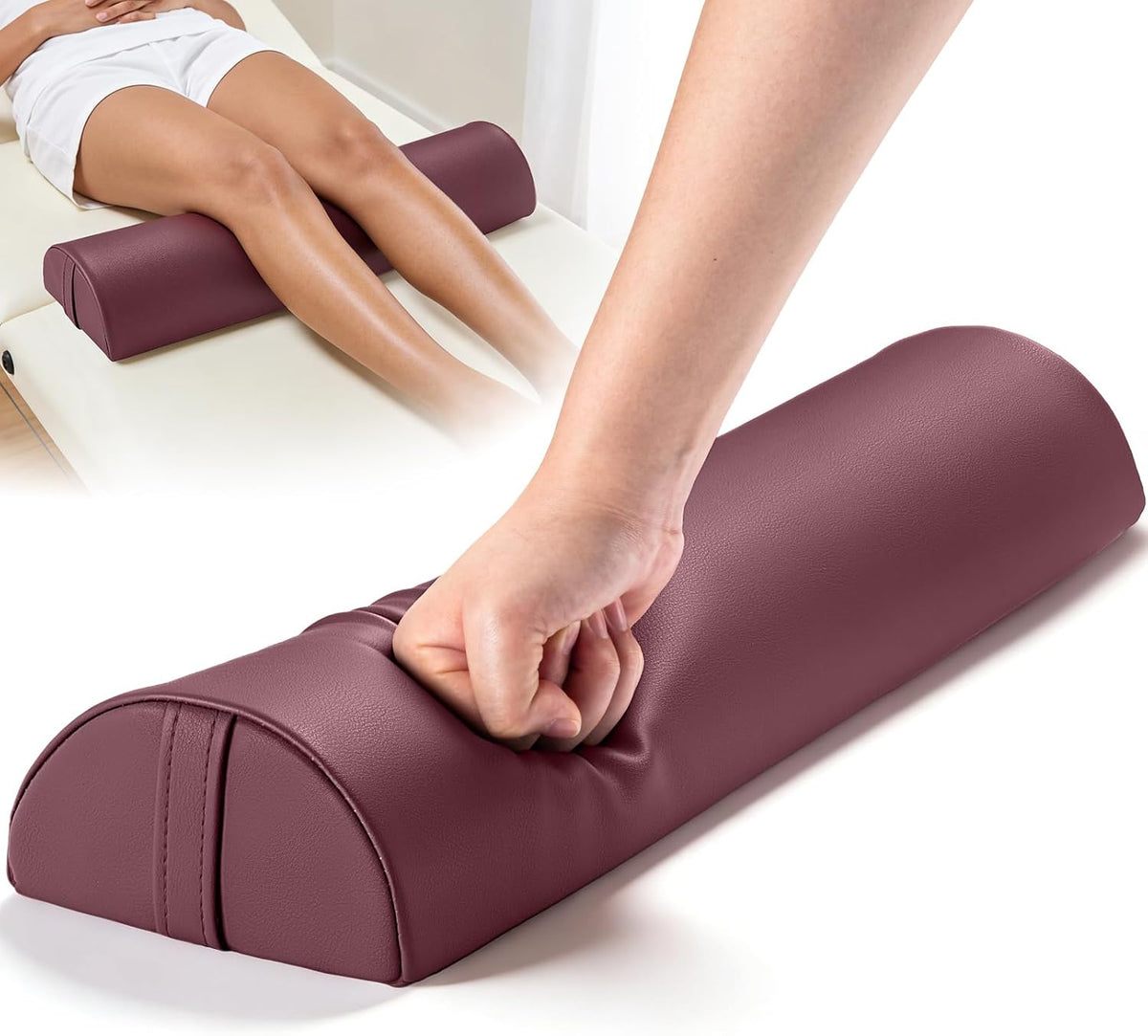 Half Moon Bolster Pillow for Leg, 21 x 6 x 3 in Knee Support Pillow Pad