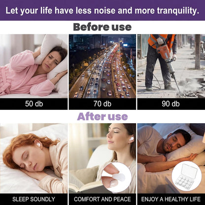 24 Pcs Soft Silicone Moldable Ear Plugs Reusable Noise Cancelling Earplugs Sleep Ear Plugs for Sleeping, Swimming, Snoring, Study, Travel, Work(12 Pairs)