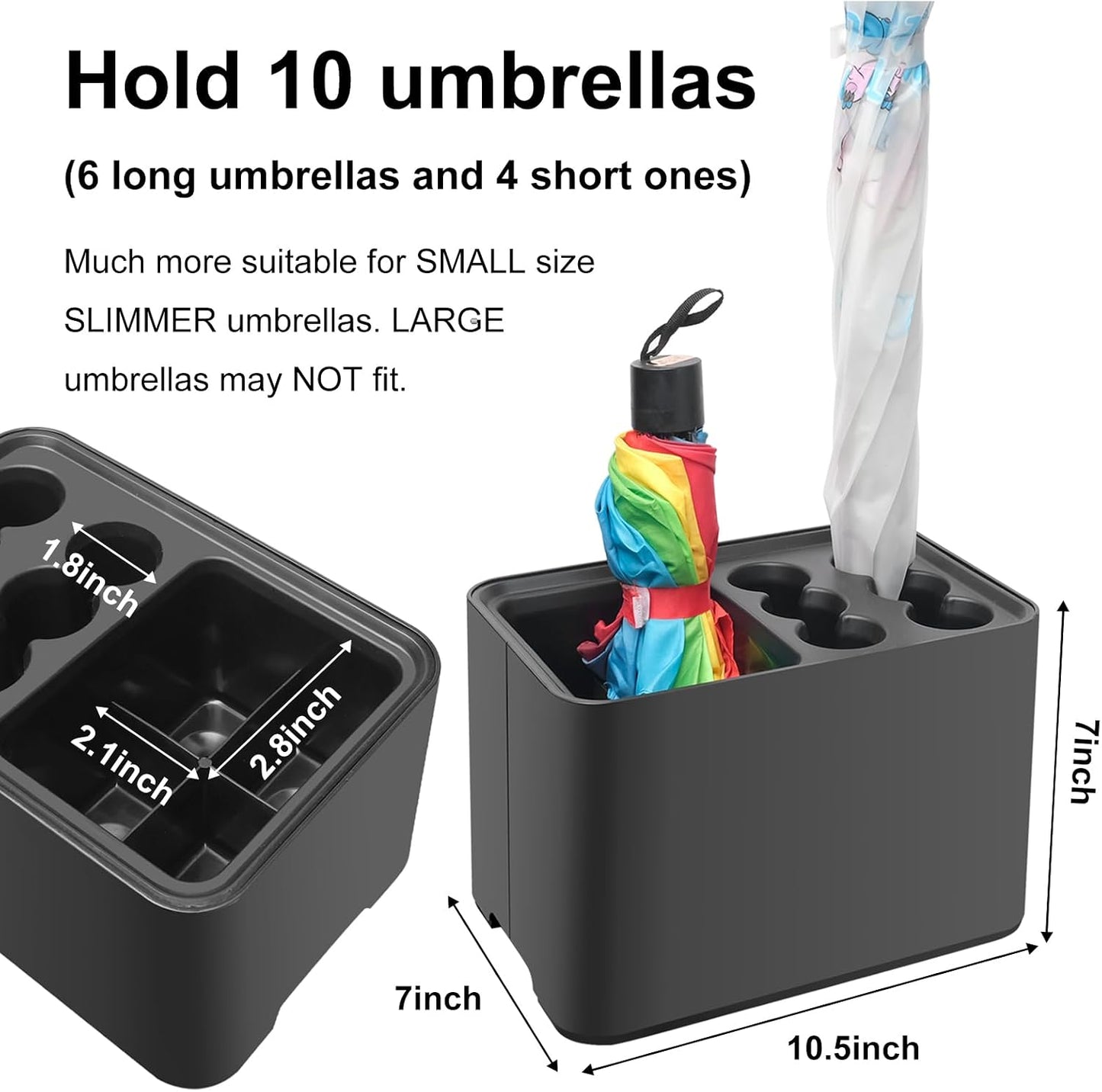 Umbrella Stand Rack Umbrella Holder with Drip Tray for Entryway Corner Home Office Decor Space Saving Organizer Stored 10 Umbrellas