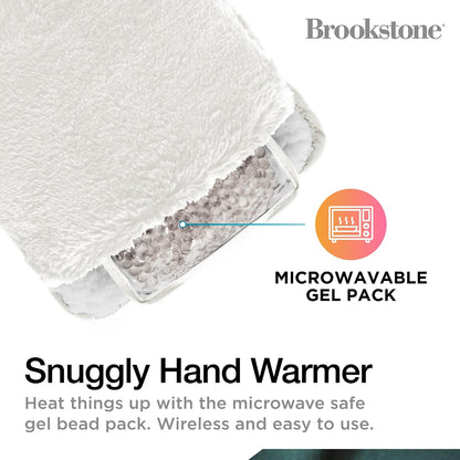 Brookstone Faux Fur Hand Warmer Muff with Microwavable Gel Pack