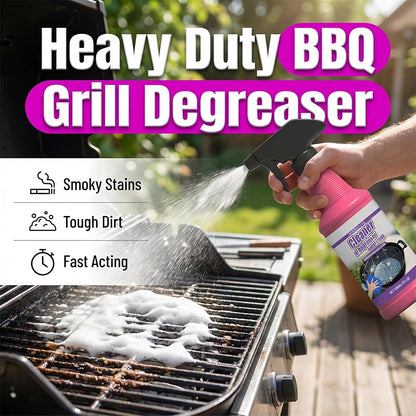 2026 Upgrade Fast Acting Heavy Duty Grill Degreaser Spray Set Multi Grill Cleaner Fast Clean Outdoor Solution for Grills Smoker BBQ Grates Oven Effortless Removes Grease Degreaser Smoky Stain (1PCS)