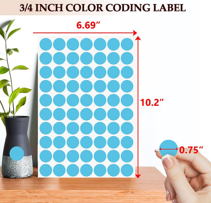 PARLAIM 1050 PCS Color Coding Labels Circle Dot Stickers,10 Color Style Colorful Coding Label Sticker for Office,Student Classroom