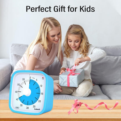 Yunbaoit Rainbow Visual Timer for Kids, 60-min Countdown Timer, Blue | Protective Case, No Ticking, Mute and Ringing Alarm Available, Time Management Tool, Low Power Reminder, for Study,Game,Work