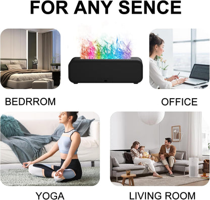 Colorful Flame Fire Diffuser Humidifier, Ultra-Quiet Aroma Essential Oils Aromatherapy Diffusers for Large Room, Bedroom, Office (Timeable, Waterless Auto off-150ml)