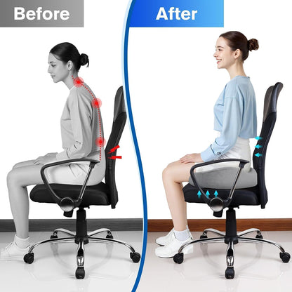 CushyOasis Seat Cushion, Gel Memory Foam Office Chair Cushions, (Black)